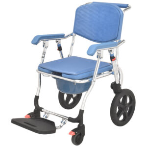 Equipped with a toilet and shower chair